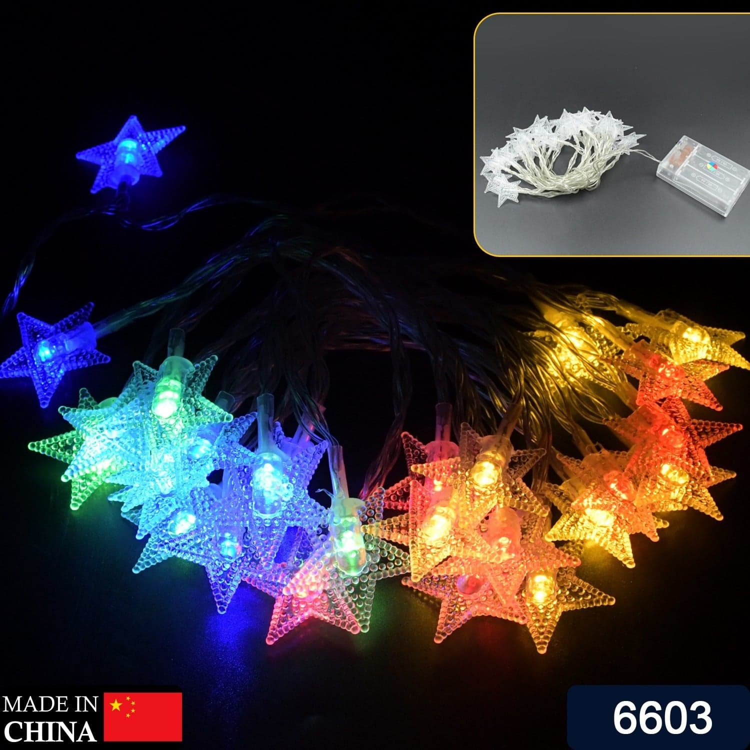 28 Led / Star 3.9 Meter Star Shape Led Light Battery Operated With Flashing Modes For Home Decoration thumbnail 2