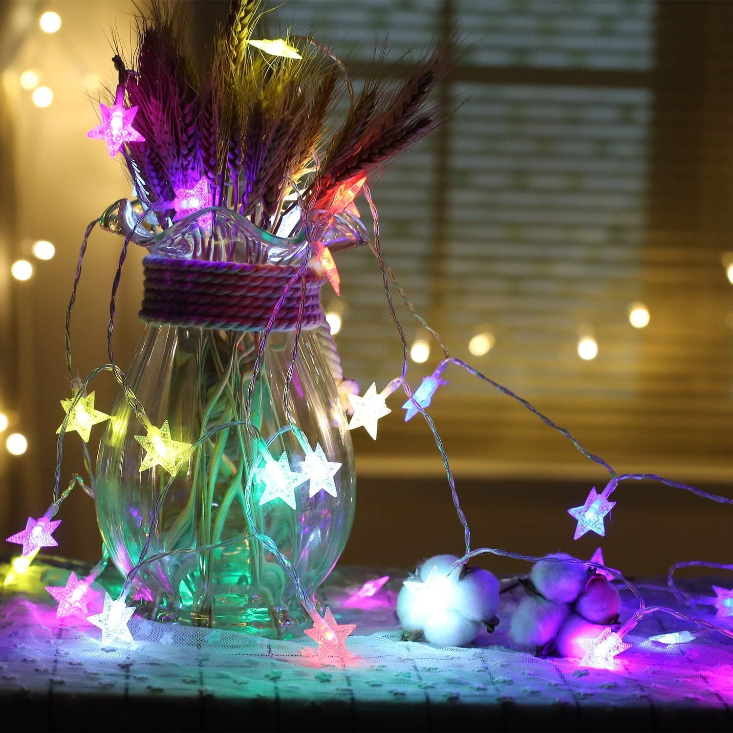 28 Led / Star 3.9 Meter Star Shape Led Light Battery Operated With Flashing Modes For Home Decoration thumbnail 5