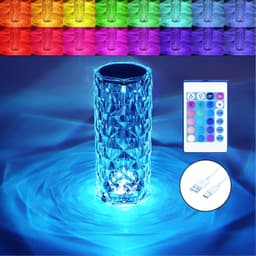 Crystal Touch Night Light for Bedroom Decor (16 Colors, Remote, USB)
