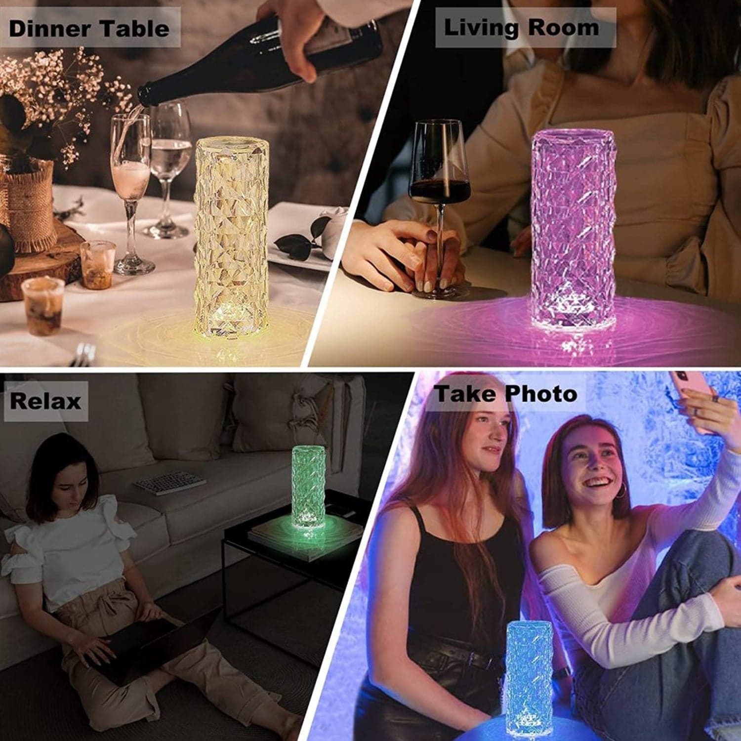 Crystal Touch Night Light for Bedroom Decor (16 Colors, Remote, USB) thumbnail 3