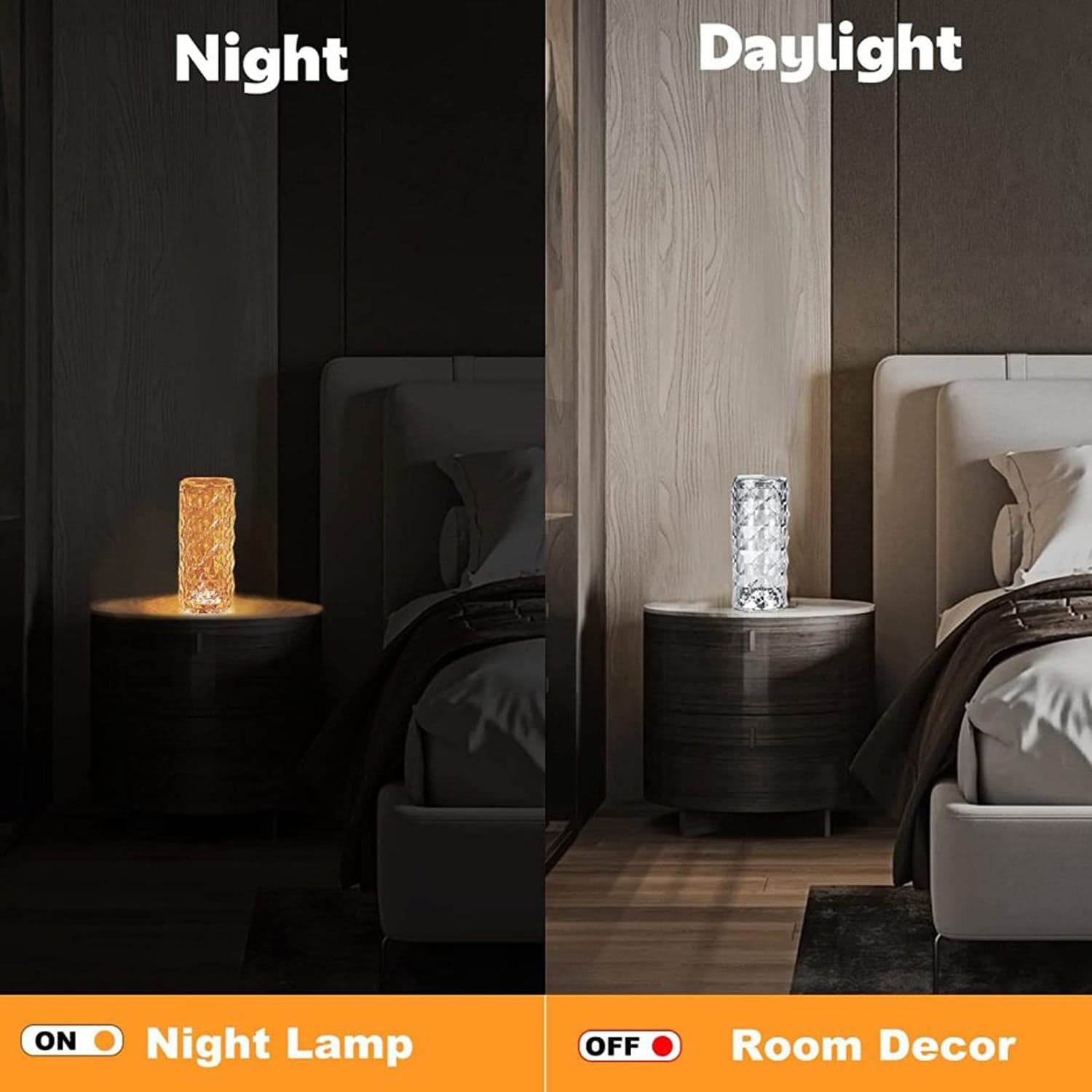 Crystal Touch Night Light for Bedroom Decor (16 Colors, Remote, USB) thumbnail 4