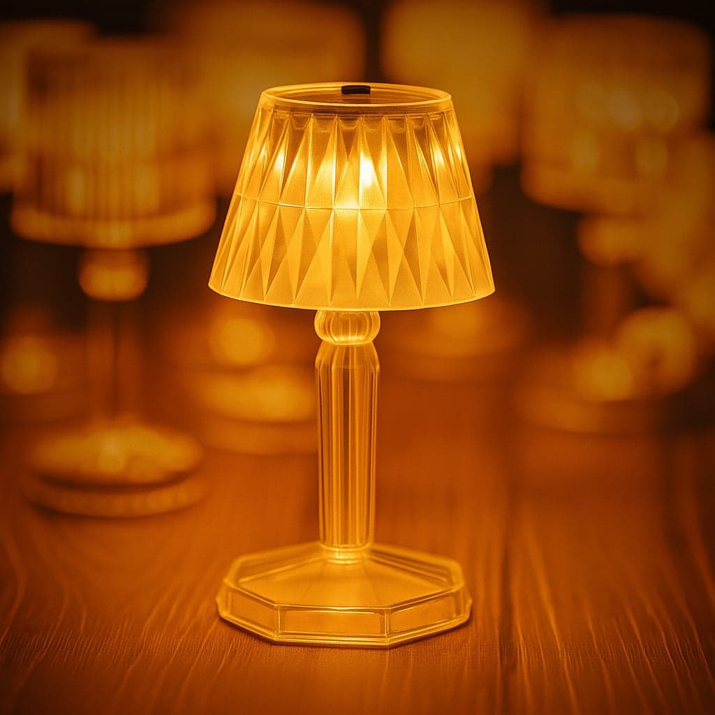2in1 Transparent Mini Crystal Table Lamp with Reflection Light thumbnail 1