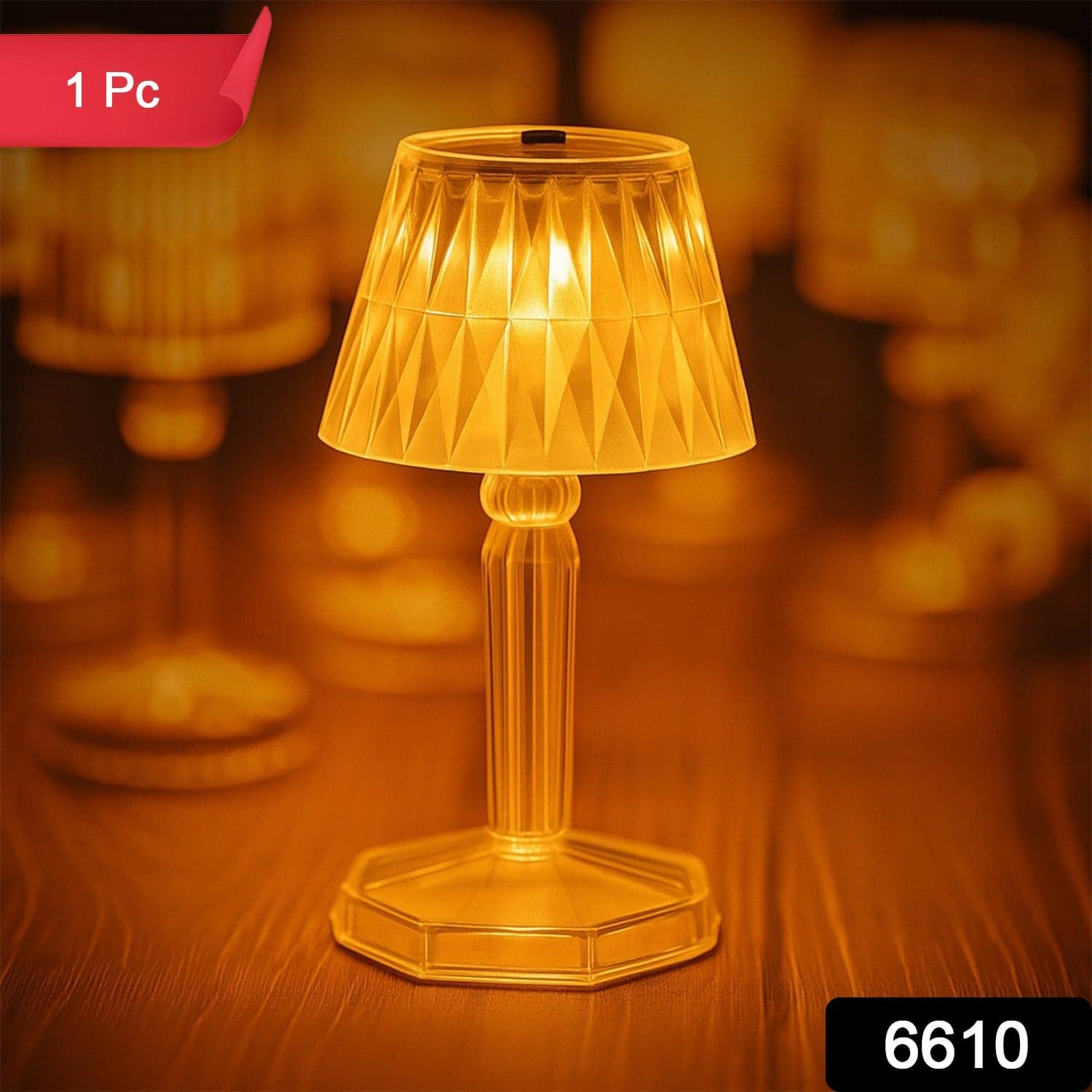 2in1 Transparent Mini Crystal Table Lamp with Reflection Light thumbnail 2