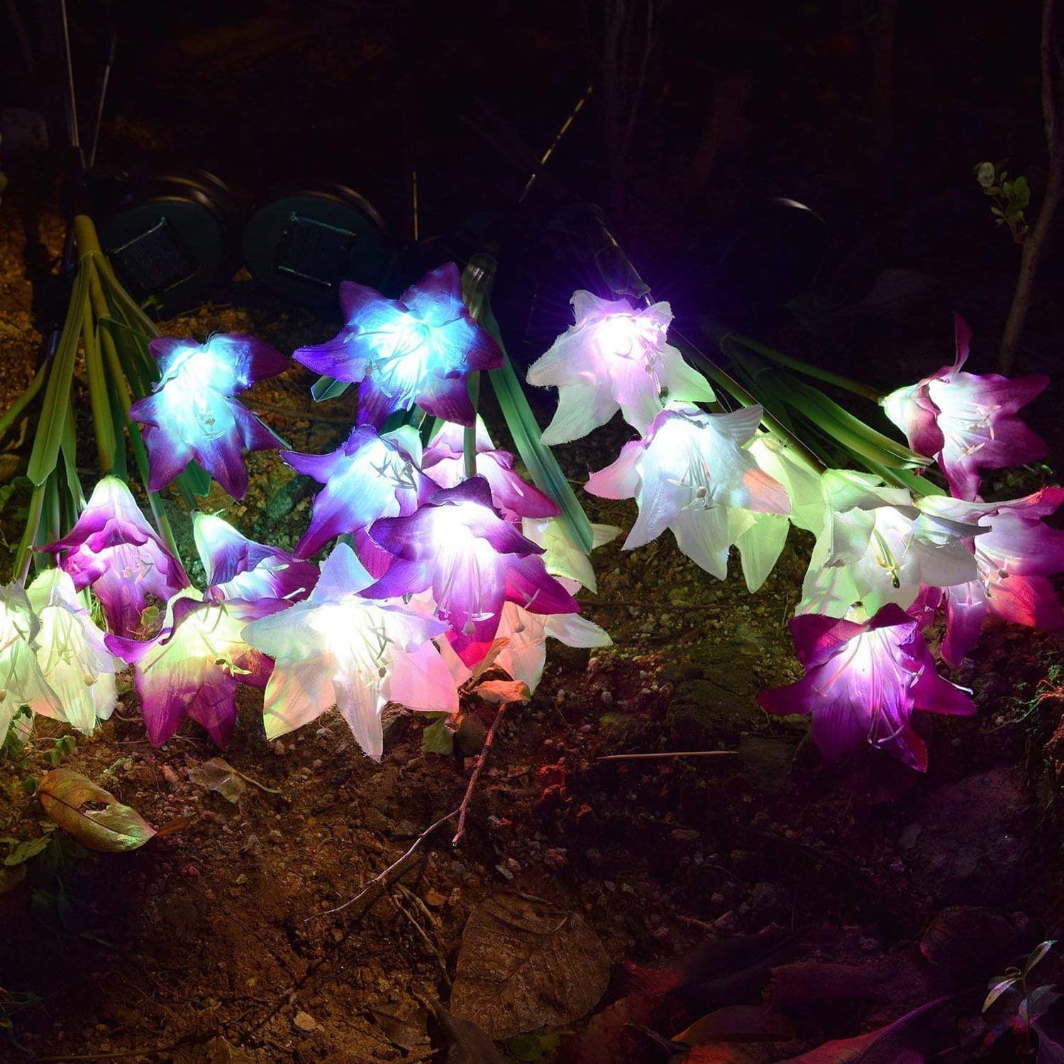 Waterproof Outdoor Solar Lily Flower Stake Lights ( Pack Of 2 pcs ) thumbnail 10
