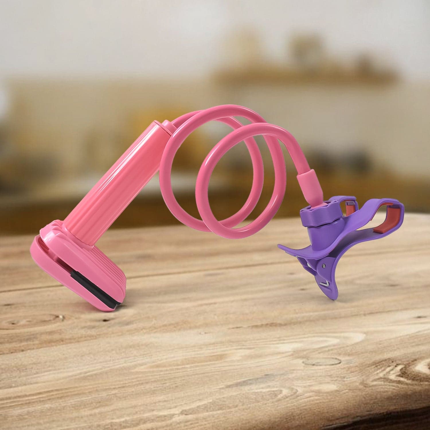Flexible 360 Degree Portable Foldable Lazy Stand Bracket Cell Phone Holder (1 Pc) thumbnail 3