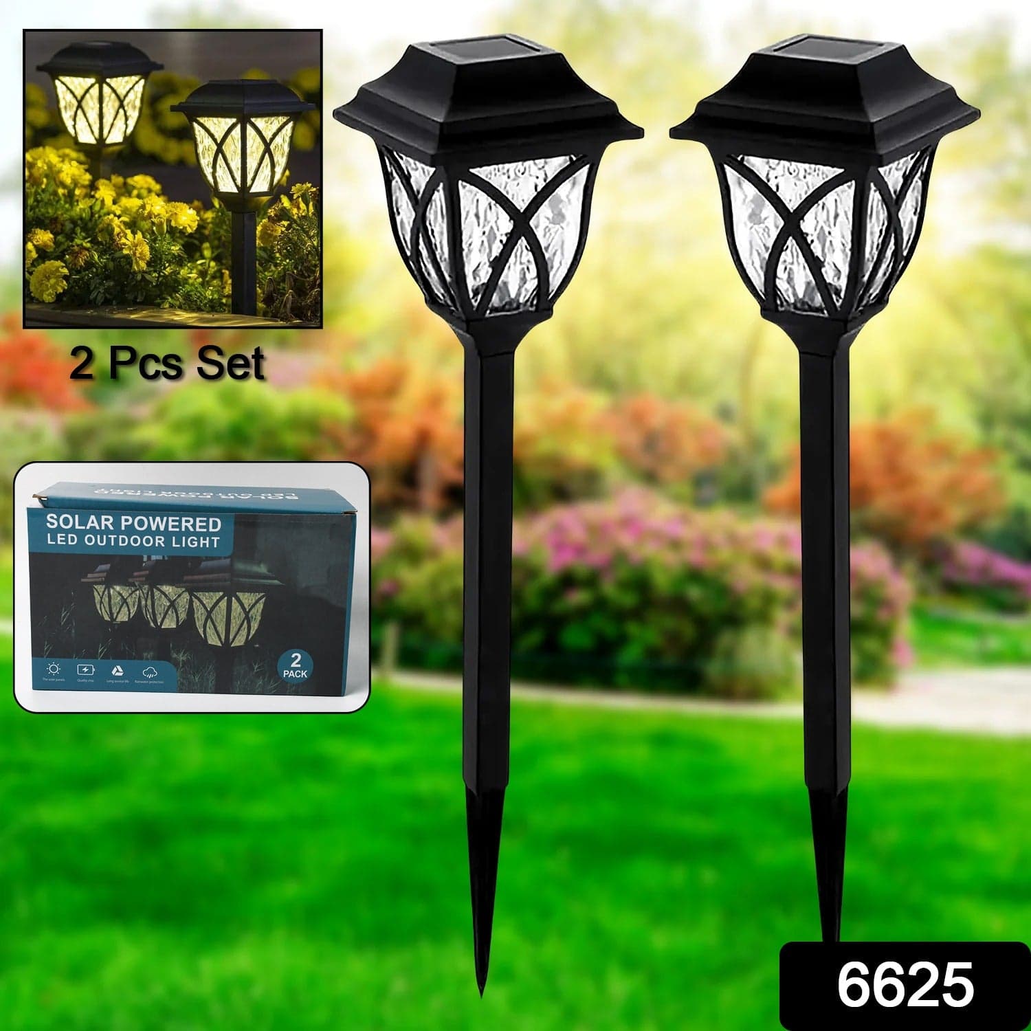 Solar Garden Lights LED Outdoor Stake Spotlight Fixture for Garden Light (Pack of 2pc ) thumbnail 2