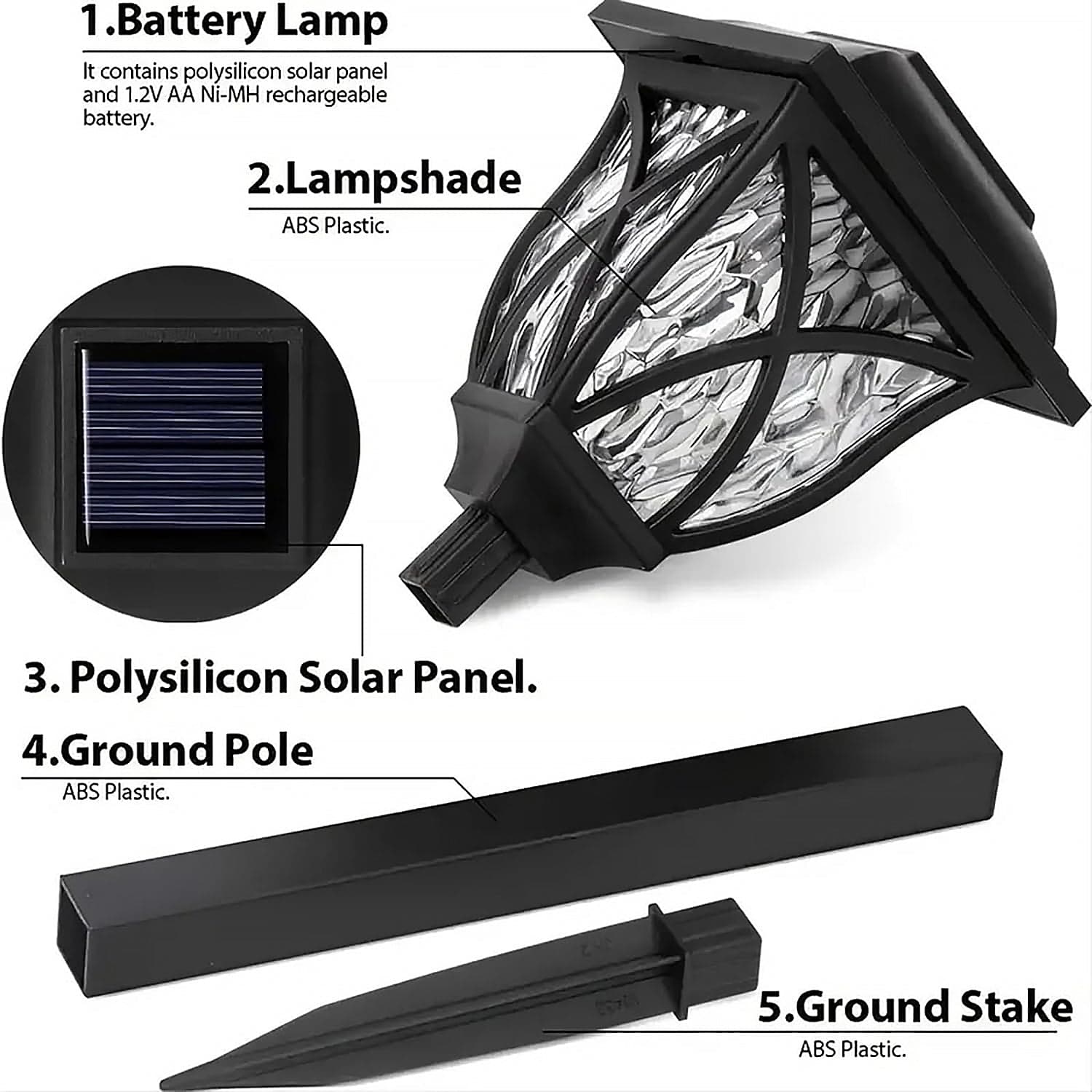 Solar Garden Lights LED Outdoor Stake Spotlight Fixture for Garden Light (Pack of 2pc ) thumbnail 7