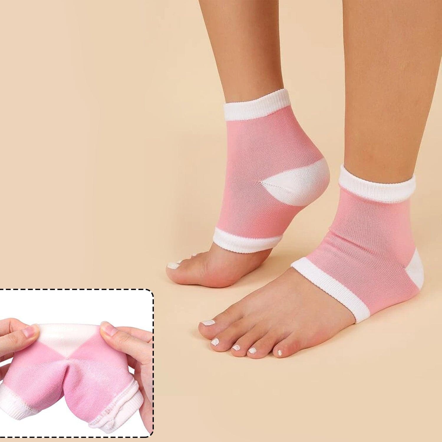 Open Toe Socks for Dry Hard Cracked Skin Moisturizing While You Sleep. thumbnail 1