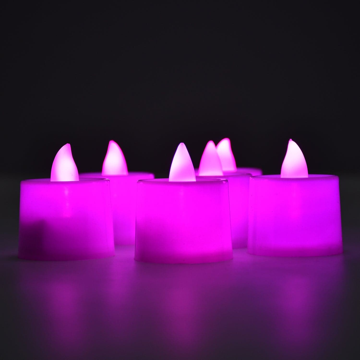 Pink Flameless Led Tealights, Smokeless Plastic Decorative Candles - Led Tea Light Candle For Home Decoration, Diwali (Pack Of 24) thumbnail 3