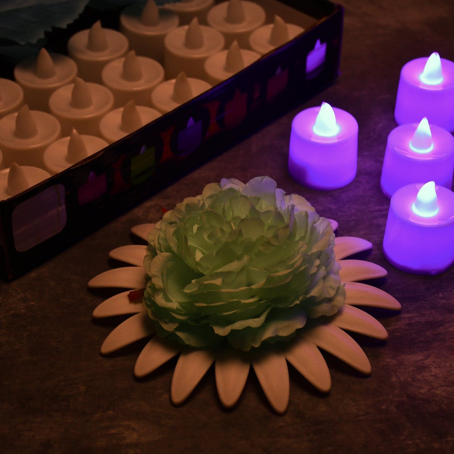 Pink Flameless Led Tealights, Smokeless Plastic Decorative Candles - Led Tea Light Candle For Home Decoration, Diwali (Pack Of 24) thumbnail 5