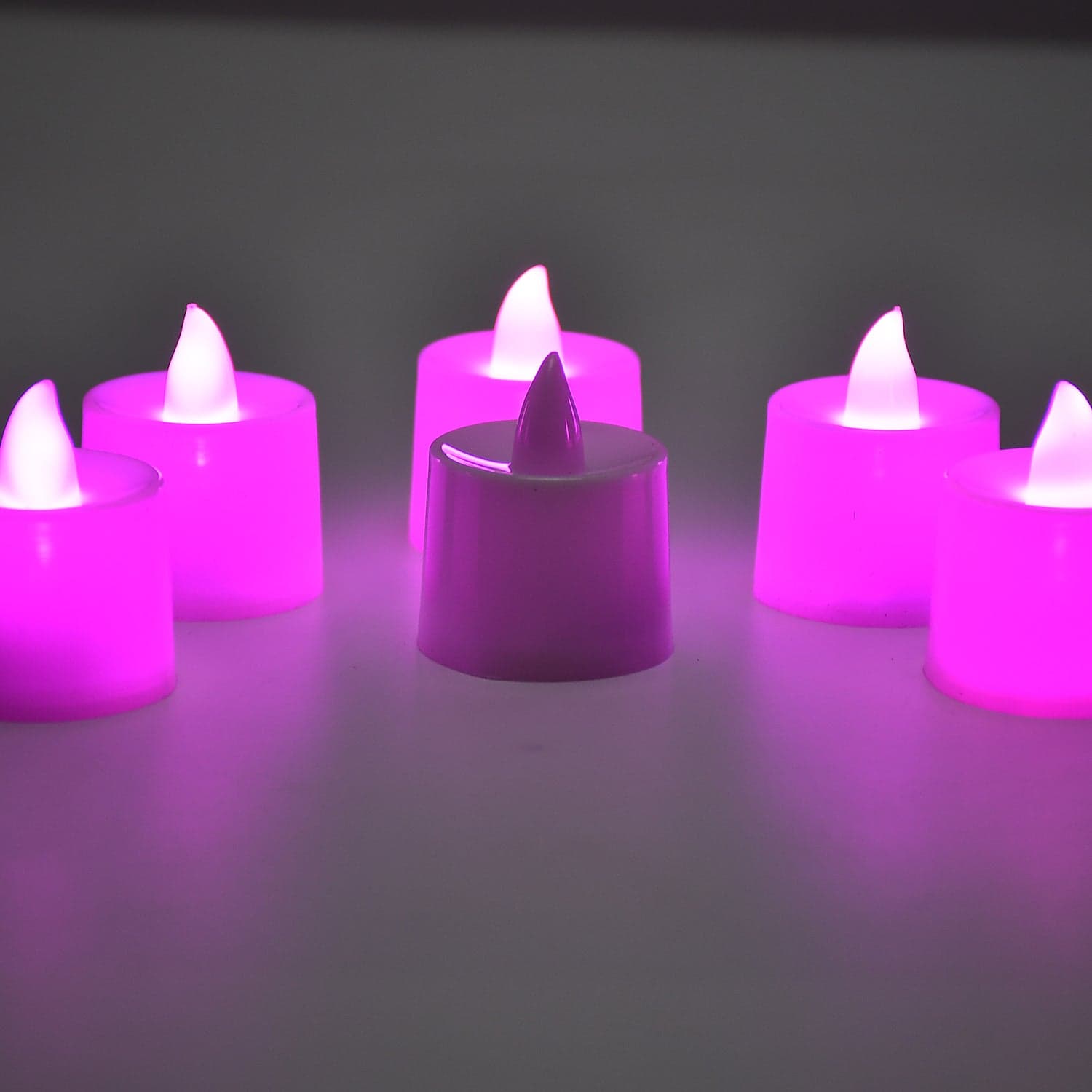 Pink Flameless Led Tealights, Smokeless Plastic Decorative Candles - Led Tea Light Candle For Home Decoration, Diwali (Pack Of 24) thumbnail 6