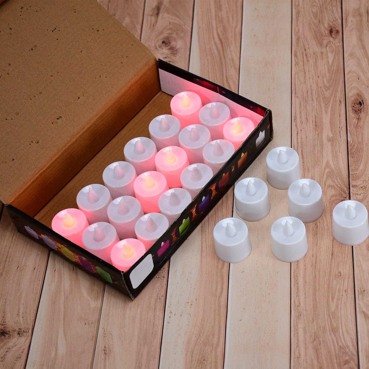 Red LED Tealights of Smokeless Flameless Candles for Home D©cor, Diwali (24 Pcs) thumbnail 1