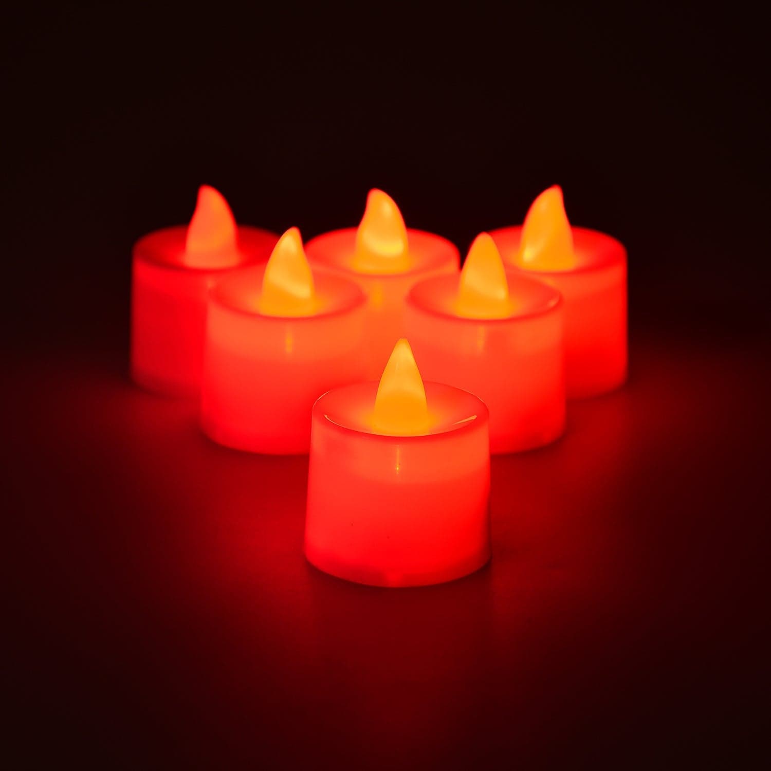 Red LED Tealights of Smokeless Flameless Candles for Home D©cor, Diwali (24 Pcs) thumbnail 3