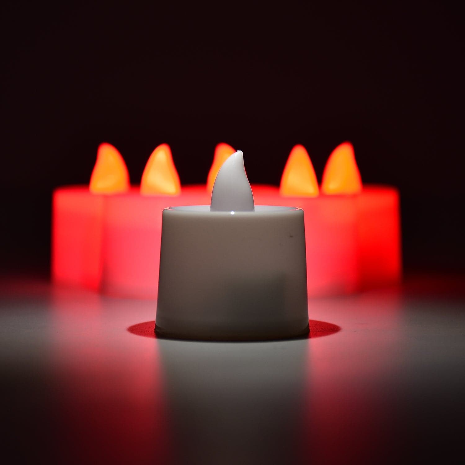 Red LED Tealights of Smokeless Flameless Candles for Home D©cor, Diwali (24 Pcs) thumbnail 5