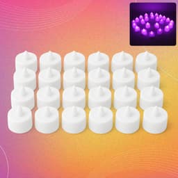 Flameless Led Tealights, Smokeless Plastic Decorative Candles - Led Tea Light Candle For Home Decoration, Diwali (Pack Of 24) ID-6634