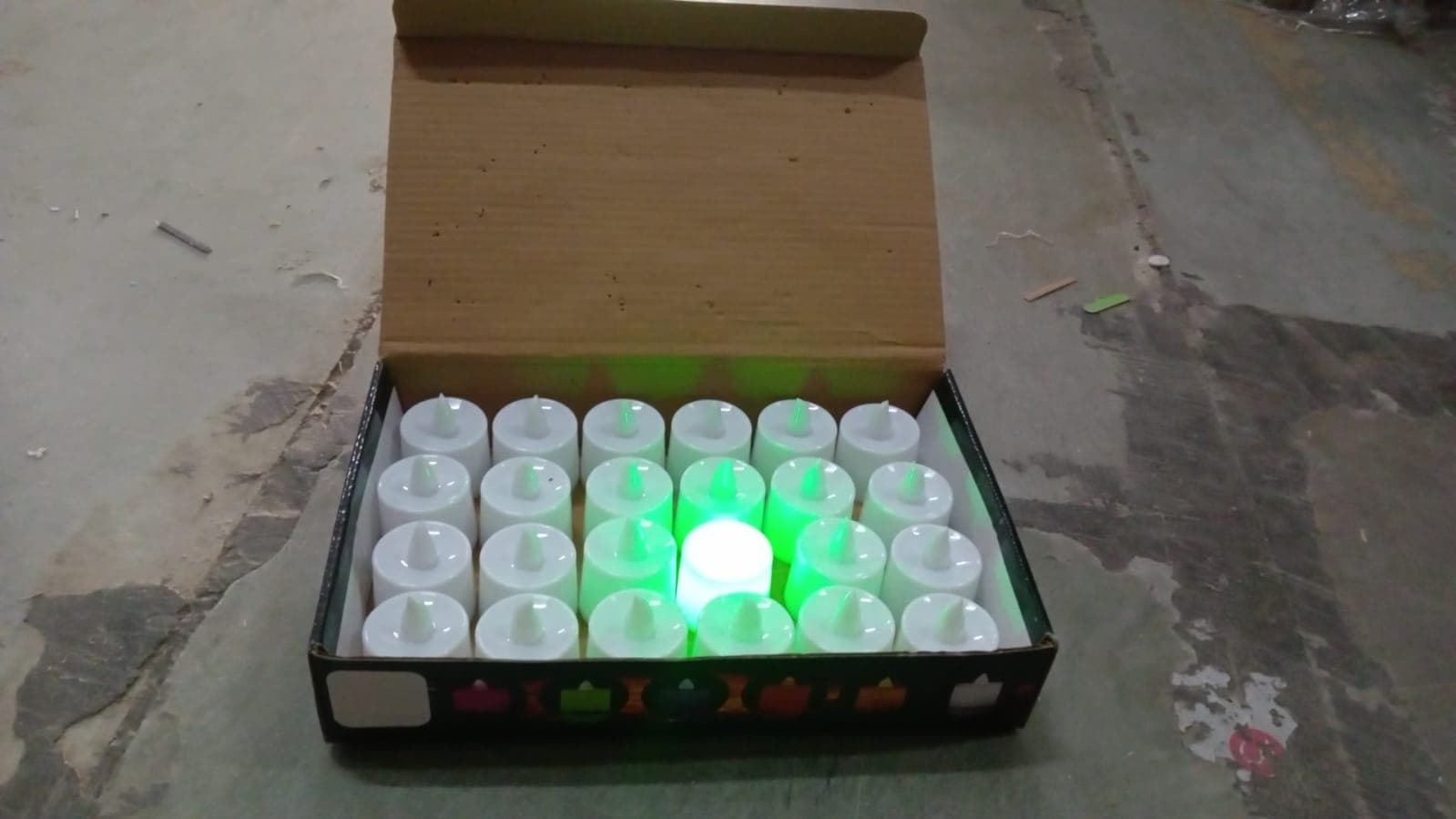 Green Flameless Led Tealights, Smokeless Plastic Decorative Candles - Led Tea Light Candle For Home Decoration, Diwali (Pack Of 24) thumbnail 8