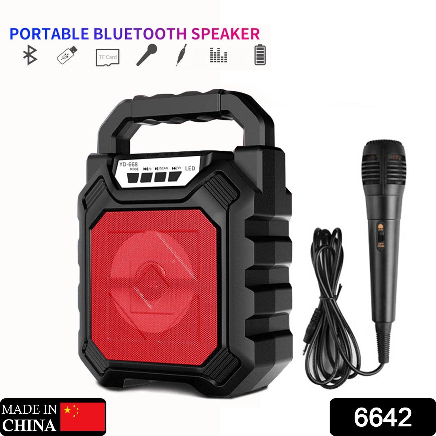 Wireless Bluetooth Portable Boom Box Subwoofer Support Mic Input Outdoor Speaker 5 W Bluetooth Speaker thumbnail 2