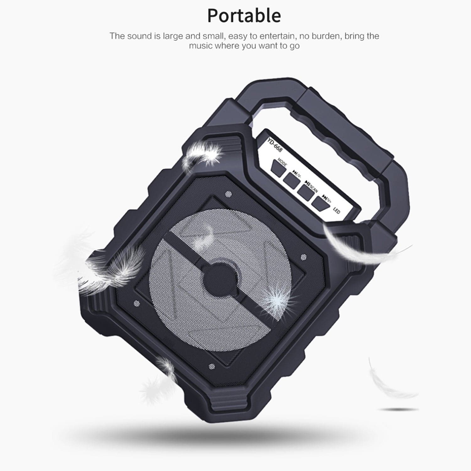 Wireless Bluetooth Portable Boom Box Subwoofer Support Mic Input Outdoor Speaker 5 W Bluetooth Speaker thumbnail 6