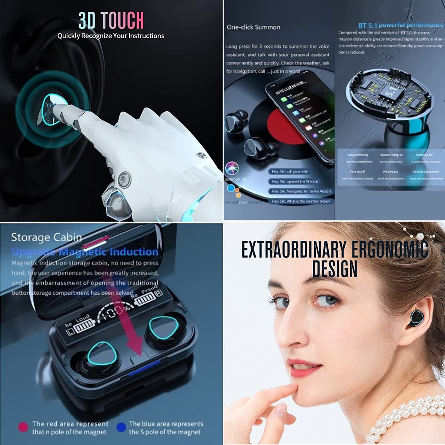 Wireless Bluetooth 5.0 In-Ear Earbuds of Mini Stereo with Mic thumbnail 10