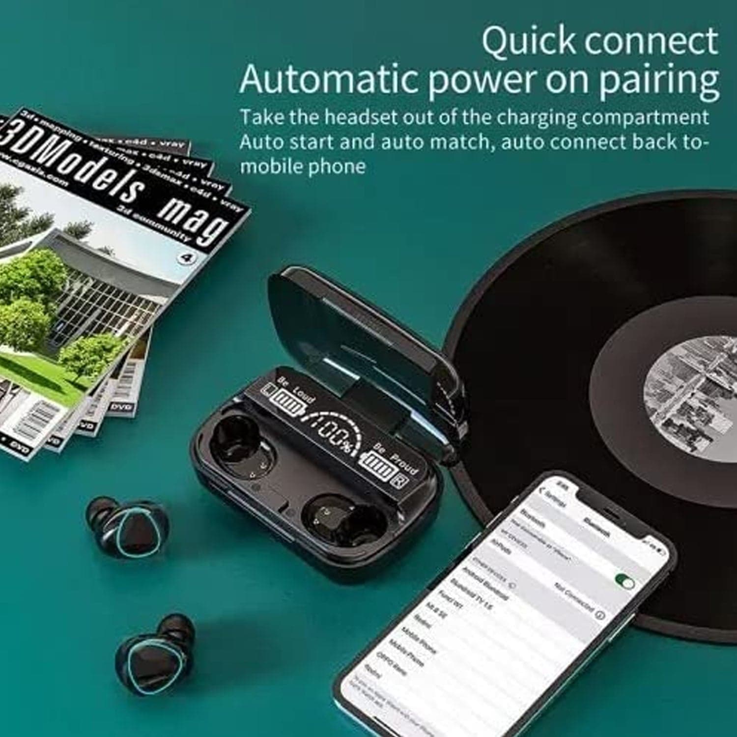 Wireless Bluetooth 5.0 In-Ear Earbuds of Mini Stereo with Mic thumbnail 3
