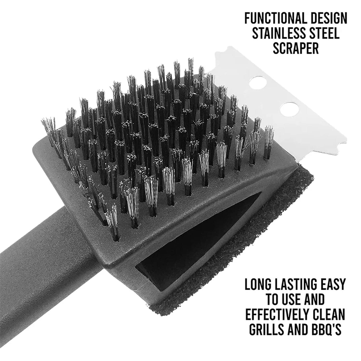 Black 2 Side Use Brush Scarp Cleaning Brush & Wire Brush for Garage Use thumbnail 5