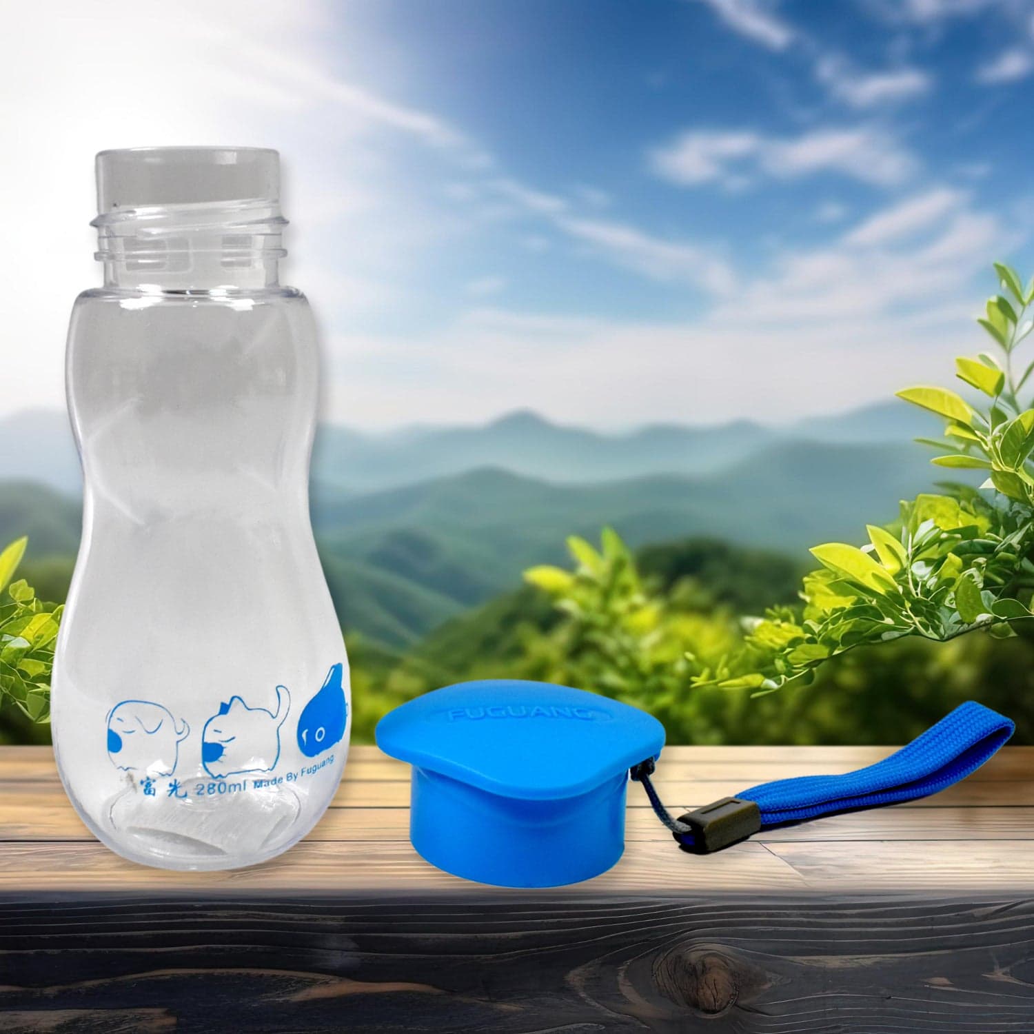 Transparent Travel Portable Water Bottle with Carry Straps (280 ML / 1 Pc) thumbnail 3
