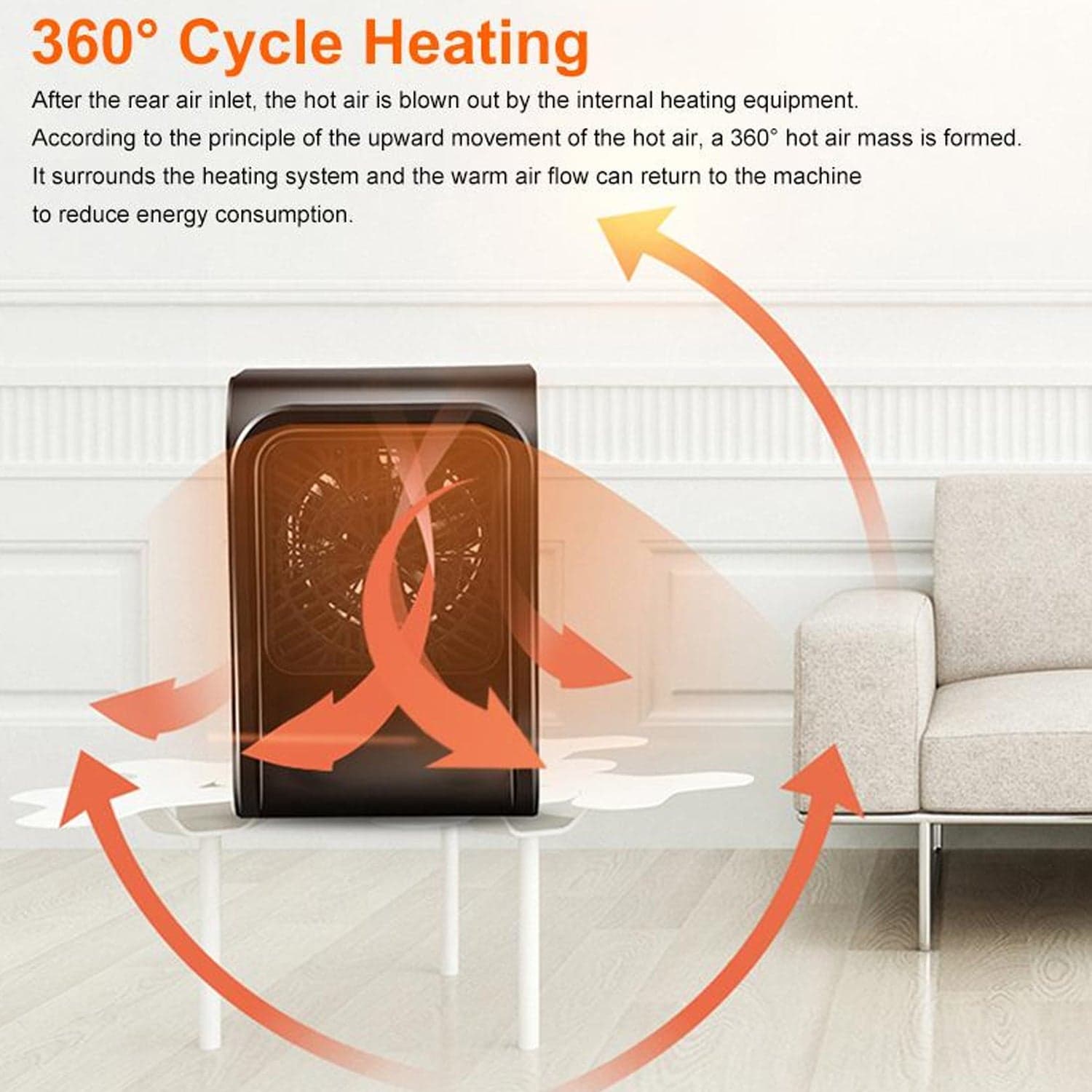 Room Heater 220V Brown Box Heater with Plug for Office & Bedroom Use thumbnail 10