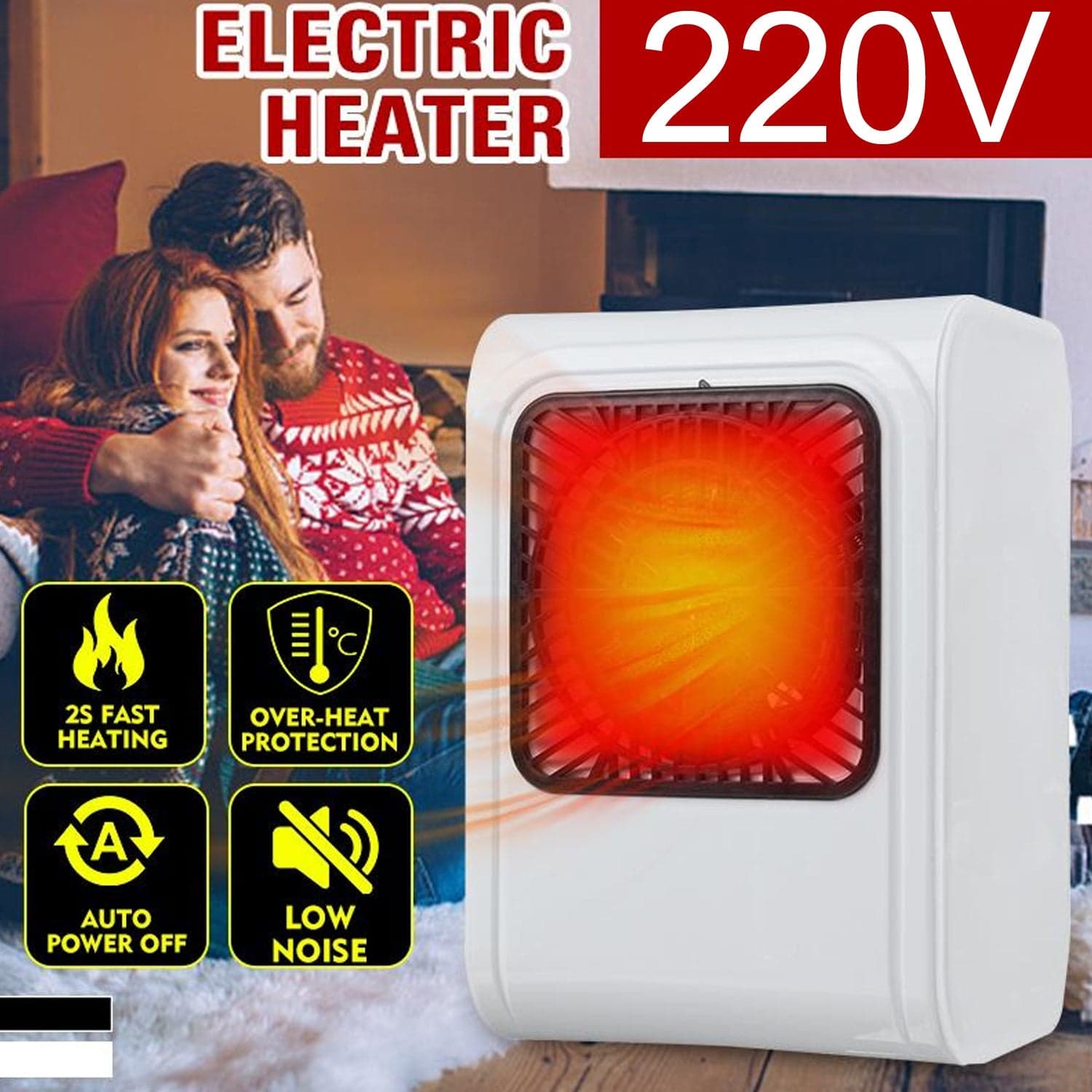 Room Heater 220V Brown Box Heater with Plug for Office & Bedroom Use thumbnail 3