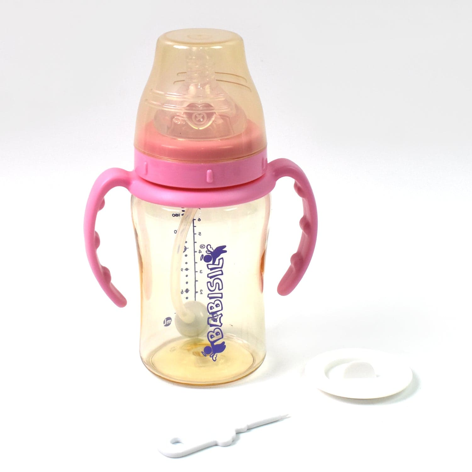 Plastic Baby Feeding Bottle with Handles & Straw (220 ML / 1 Pc) thumbnail 5