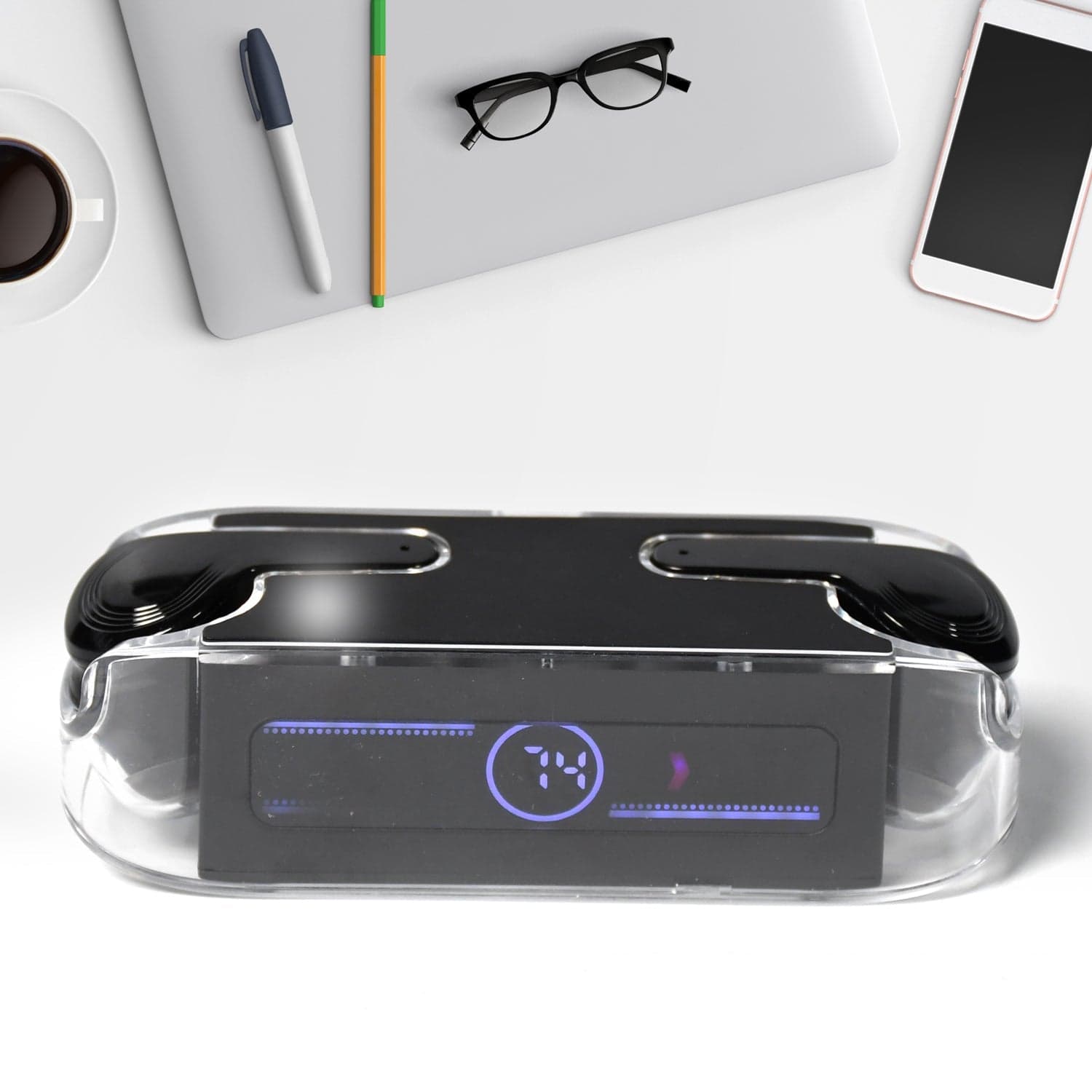 M12 Max Wireless Earbuds, Black Touch Control Bluetooth thumbnail 2