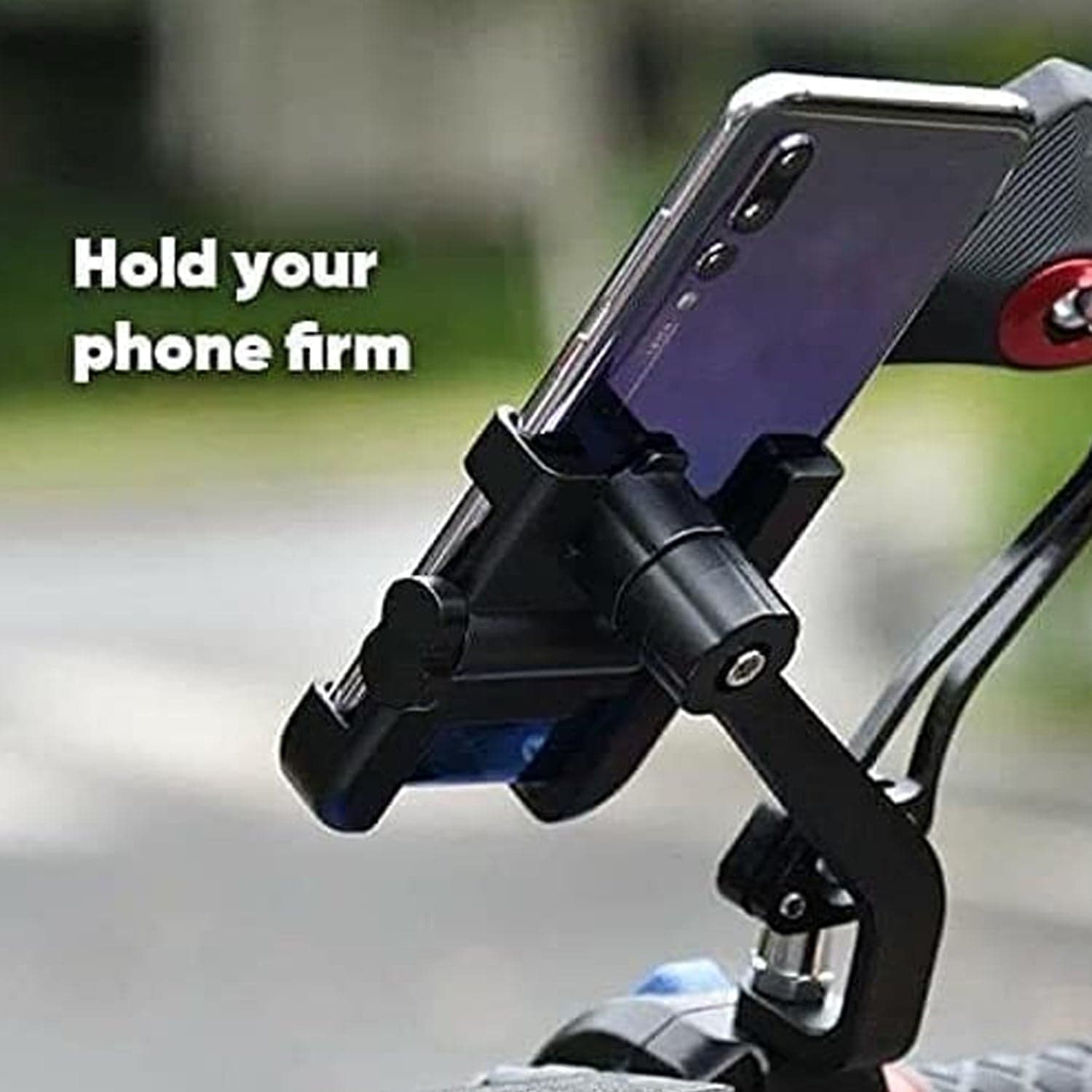 Mobile Phone Holder With Easy Adjustable Rear View Mirror Mount Solid Metal Cradle Stand Suitable for Bike & Mobile Phones thumbnail 5