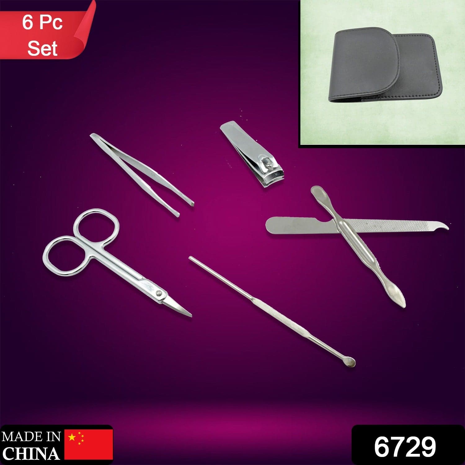 6-in-1 Professional Nail Care Kit: Clippers, Scissors & More Nail cutter (Travel or Home) thumbnail 2