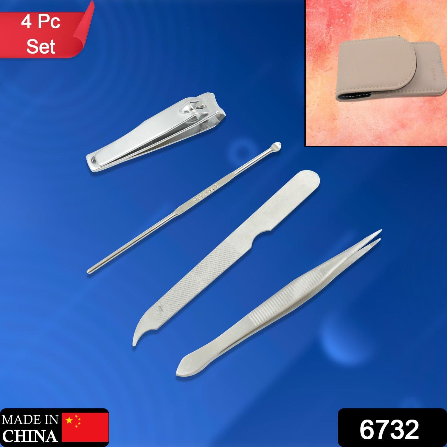 4-in-1 Nail Clipper Kit: Stainless Steel Tools, Manicure Set (Travel Case) thumbnail 2