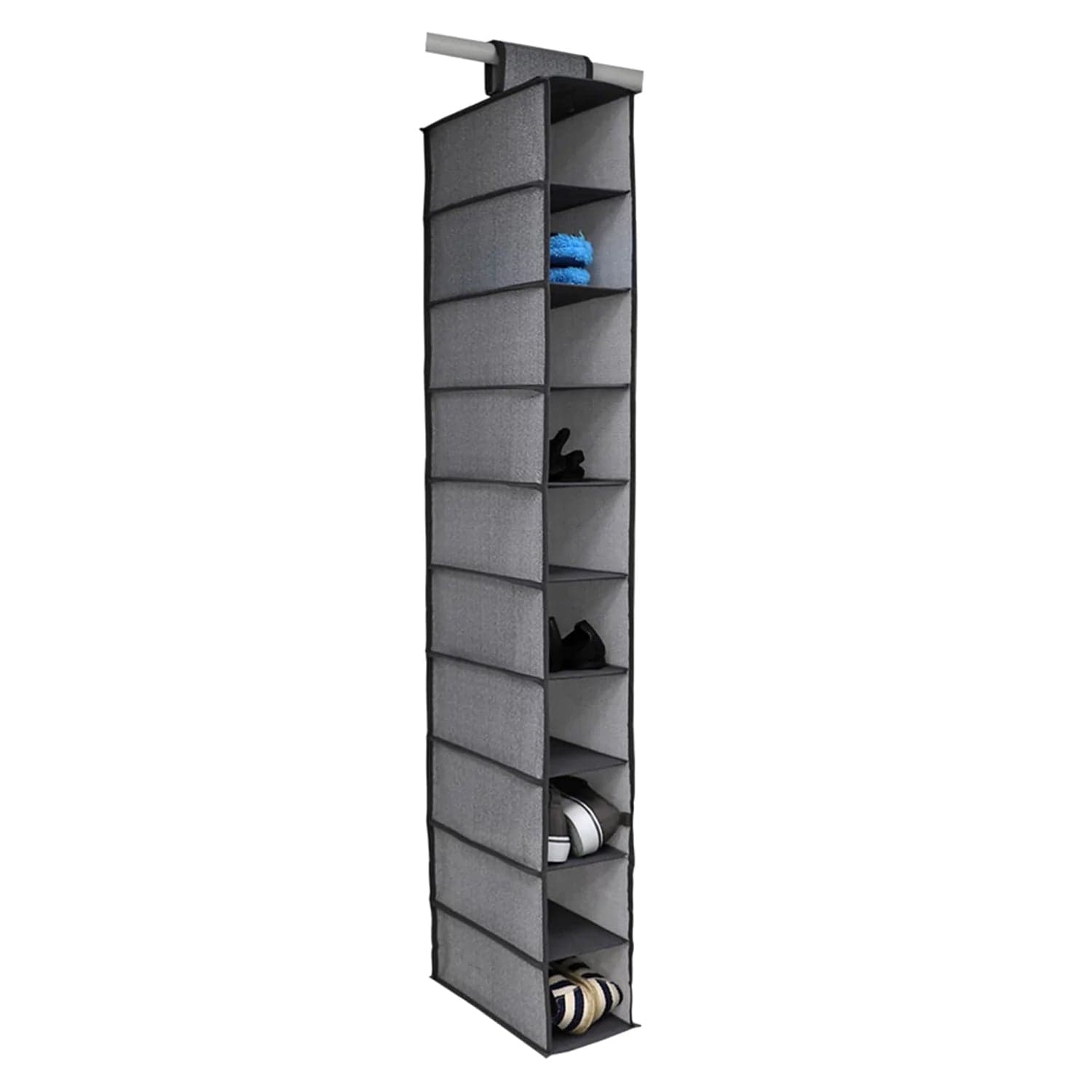 10Tier Multipurpose Storage Rack, Foldable, Collapsible Fabric Wardrobe Organiser For Clothes thumbnail 5