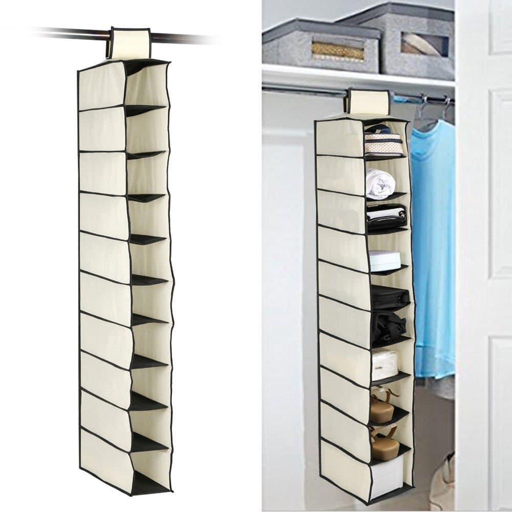 10 Tier Multipurpose Storage Rack, Foldable, Collapsible Fabric Wardrobe Organiser For Clothes thumbnail 5