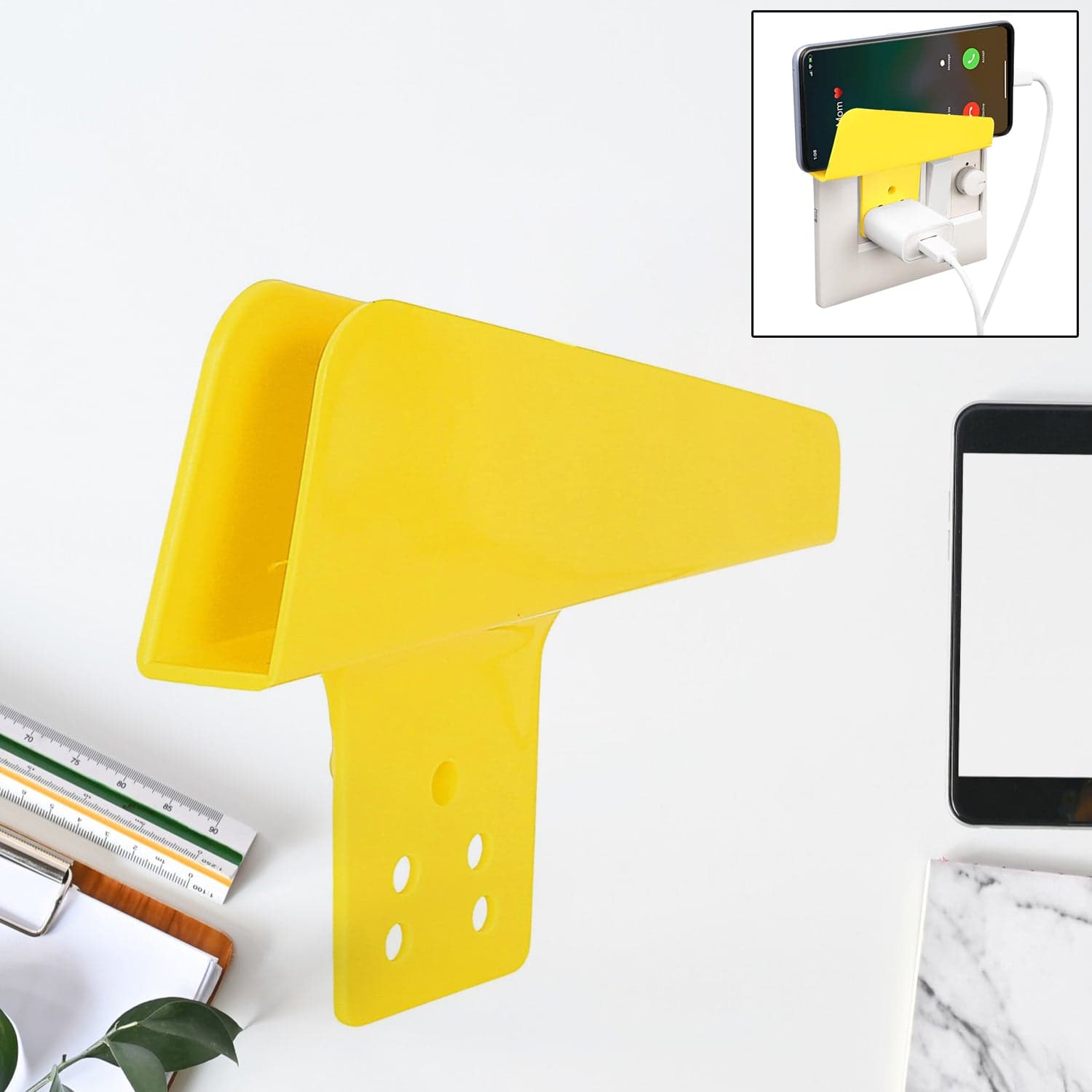 Plastic Secure Mobile Phone Charging Stand Holder (1 Pc / Mix Color) thumbnail 1