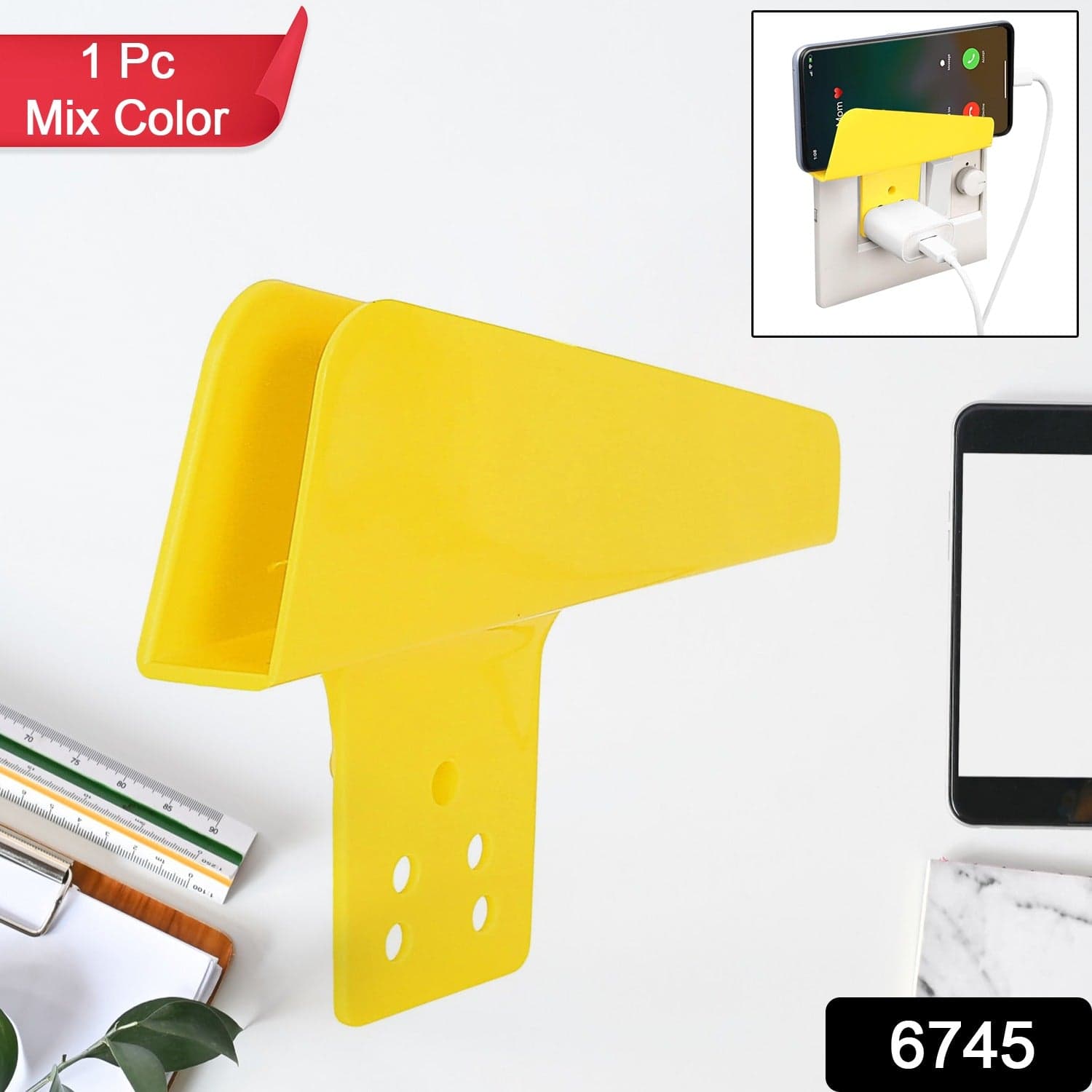 Plastic Secure Mobile Phone Charging Stand Holder (1 Pc / Mix Color) thumbnail 2