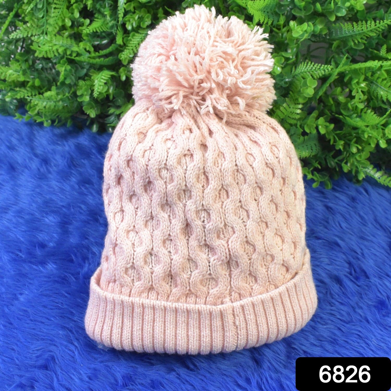 Soft Winter Cap, Woolen Inside Fur Beanie Cap (1 Pc / Mix Design & Color) thumbnail 2