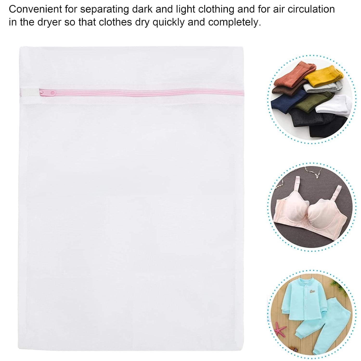 Reusable and Durable Zip Mesh Laundry Bag 3 Different Size (3 Pcs Set) thumbnail 7