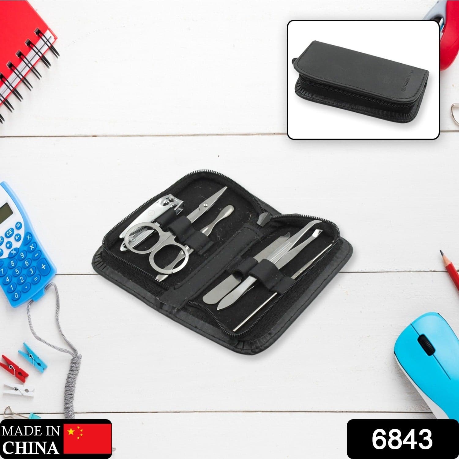 6-Piece Nail Clippers Kit with Travel Case: Professional Manicure Set, Stainless Steel thumbnail 2