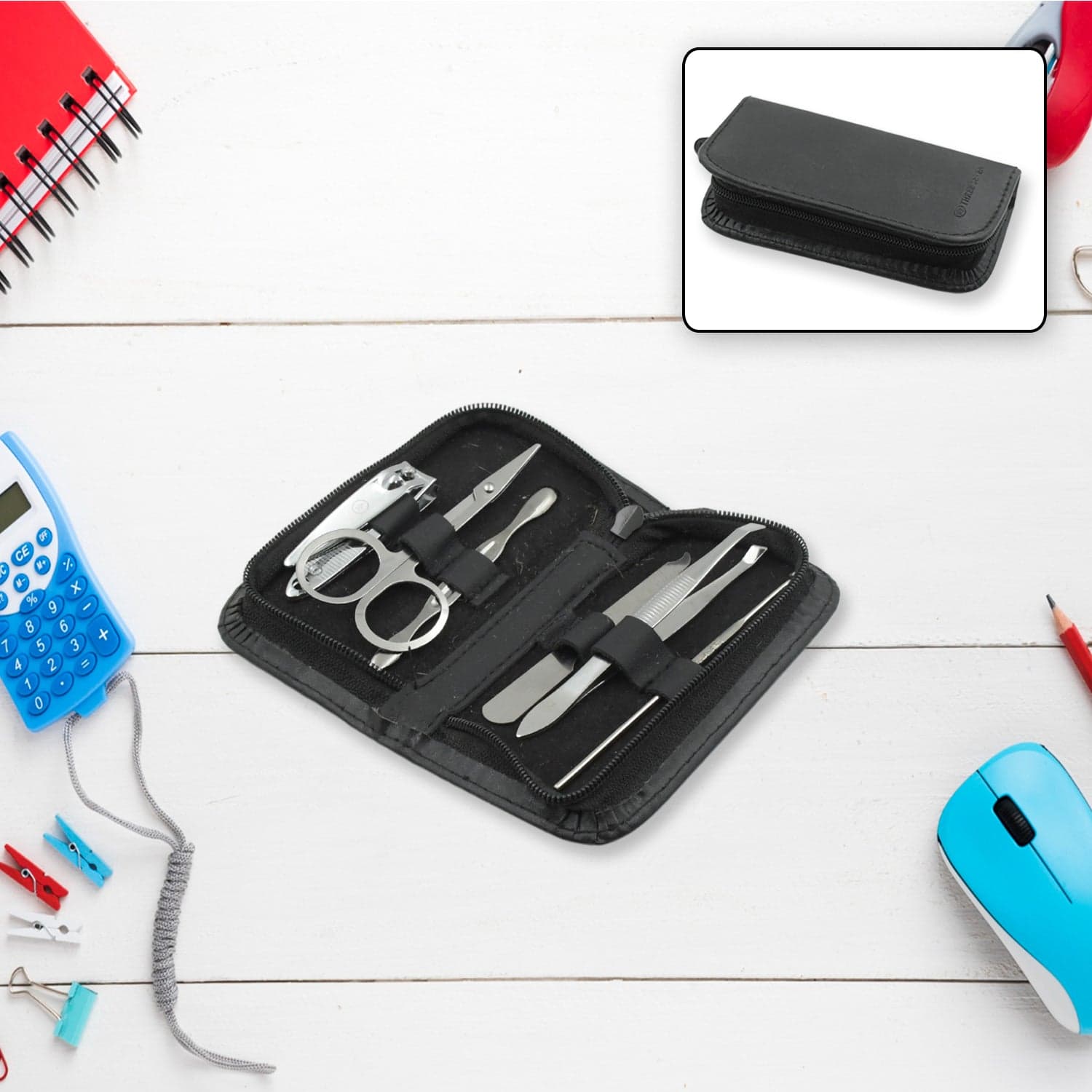 6-Piece Nail Clippers Kit with Travel Case: Professional Manicure Set, Stainless Steel thumbnail 3