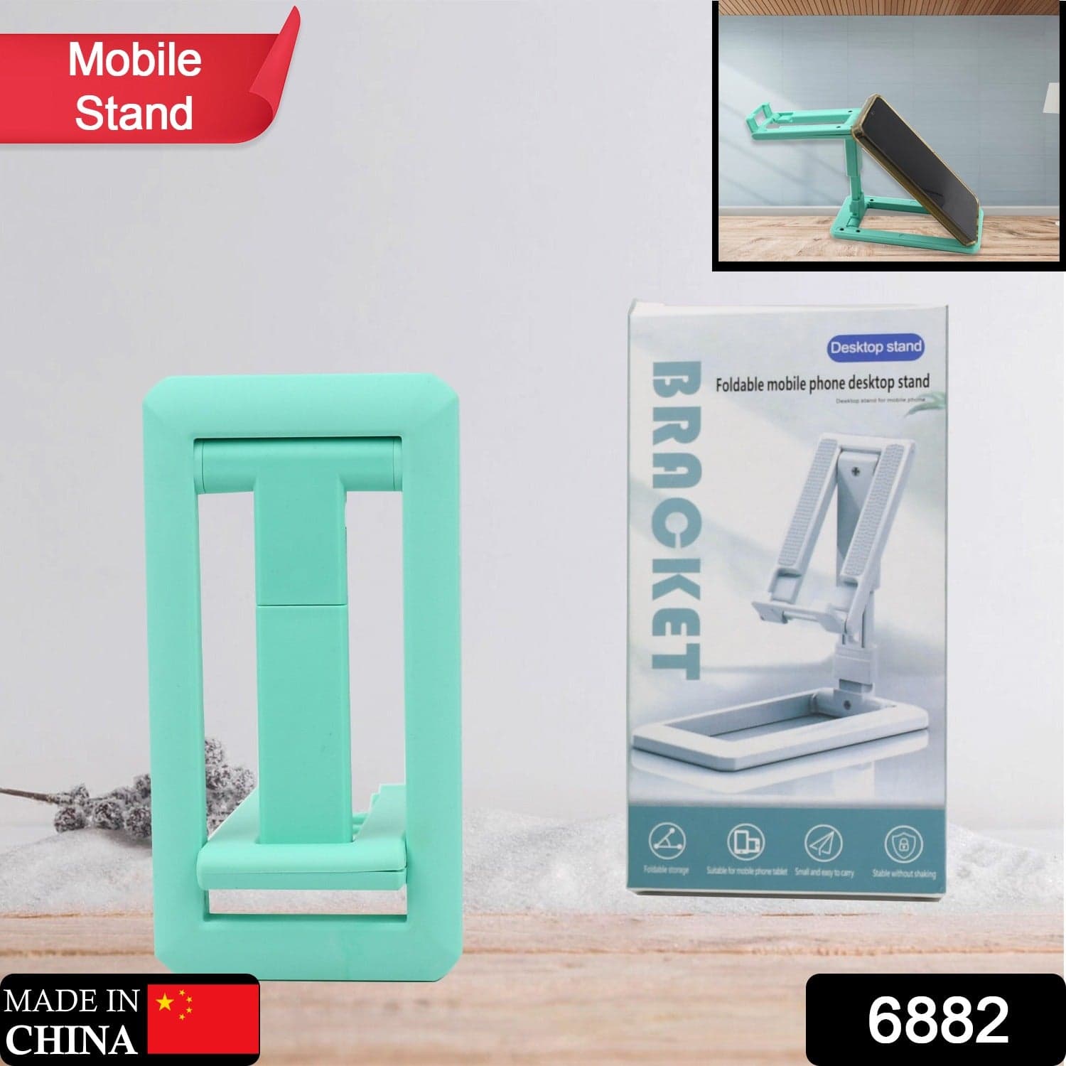 Adjustable Foldable Mobile Stand of Non-Slip, Sturdy for Smartphones thumbnail 2
