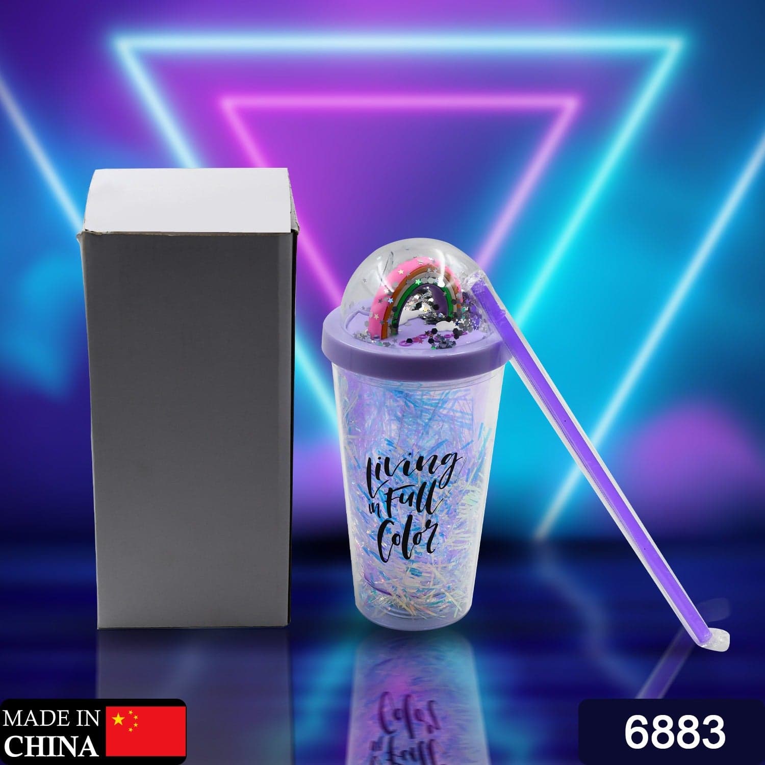 Sipper Bottle With Straw, Led Glow Light For Kids/Tumbler With Straw/Vacuum Flask/Sipper Plastic Tumbler/Sipper Bottle With Straw (Pack Of 1) thumbnail 2