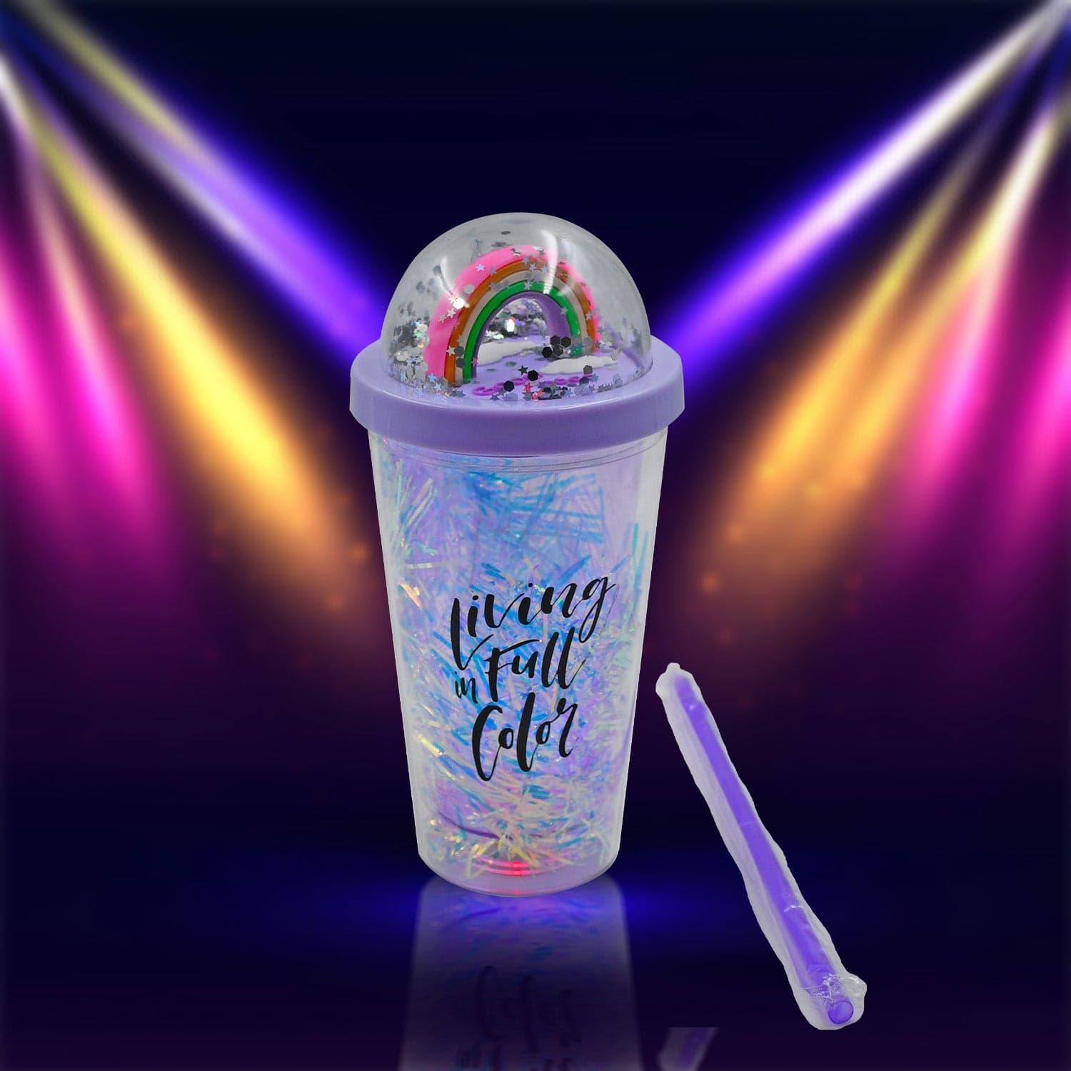 Sipper Bottle With Straw, Led Glow Light For Kids/Tumbler With Straw/Vacuum Flask/Sipper Plastic Tumbler/Sipper Bottle With Straw (Pack Of 1) thumbnail 4