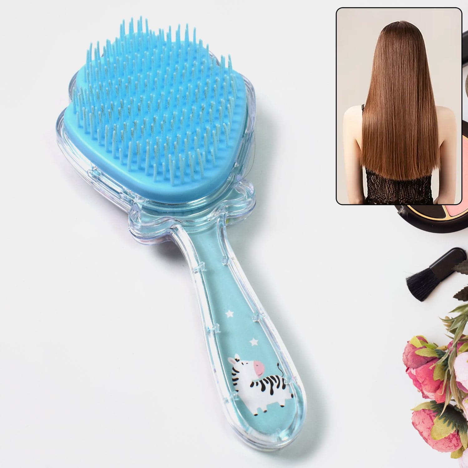 Cartoon Hair Brush Massage Shower Comb Blur Wet Salon (1 Pc ), Hair accessories thumbnail 1
