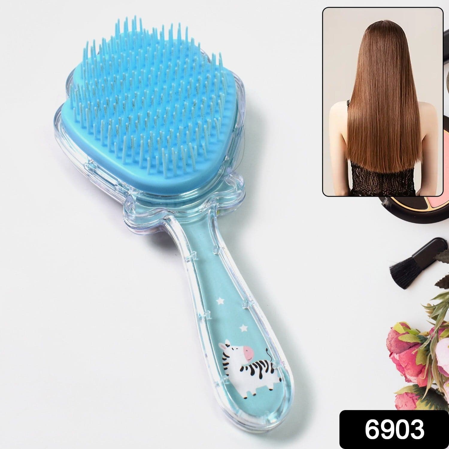 Cartoon Hair Brush Massage Shower Comb Blur Wet Salon (1 Pc ), Hair accessories thumbnail 2