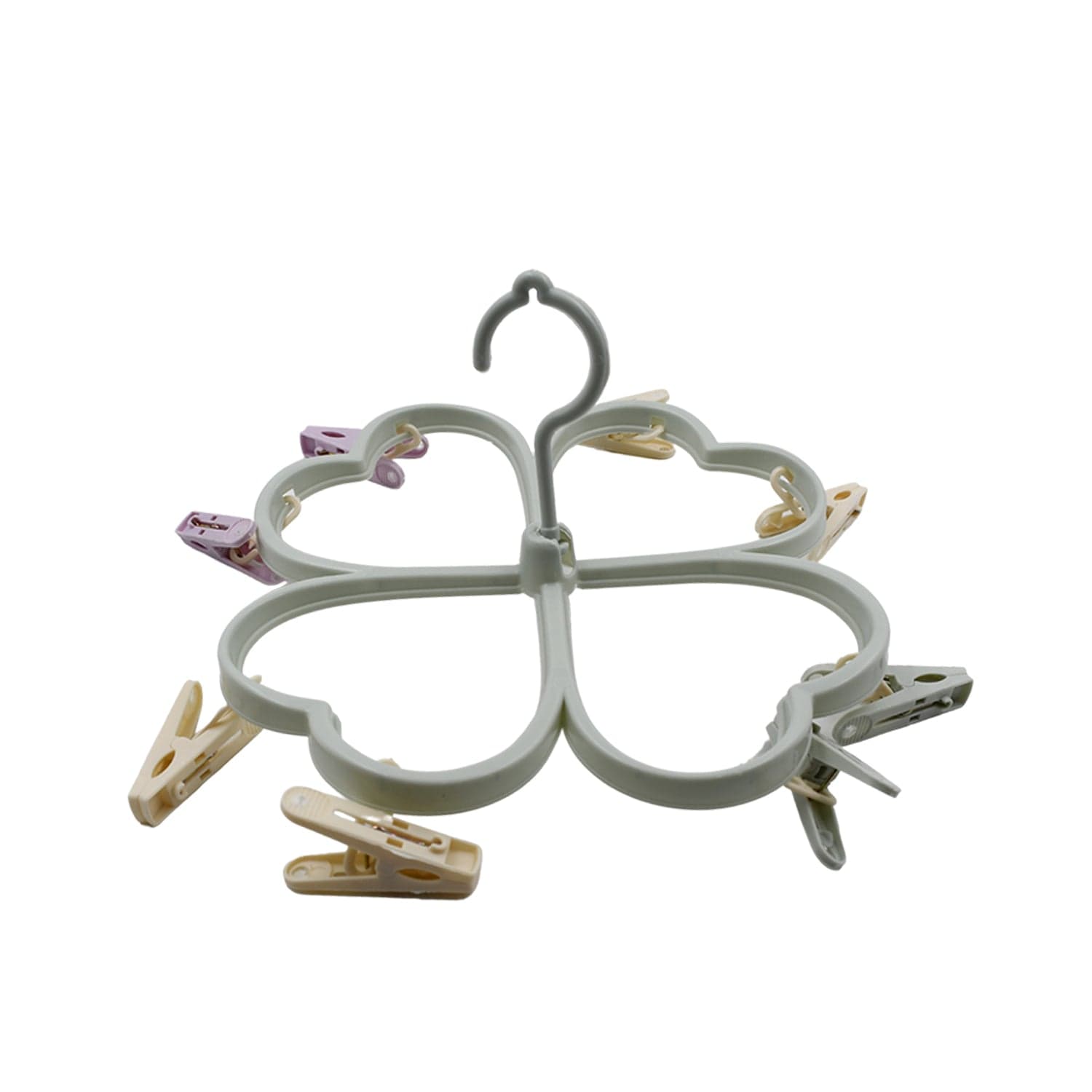 Heart Shape Cloth Drying Rack with 8 Clips for Socks, Baby Clothes, Towels thumbnail 4