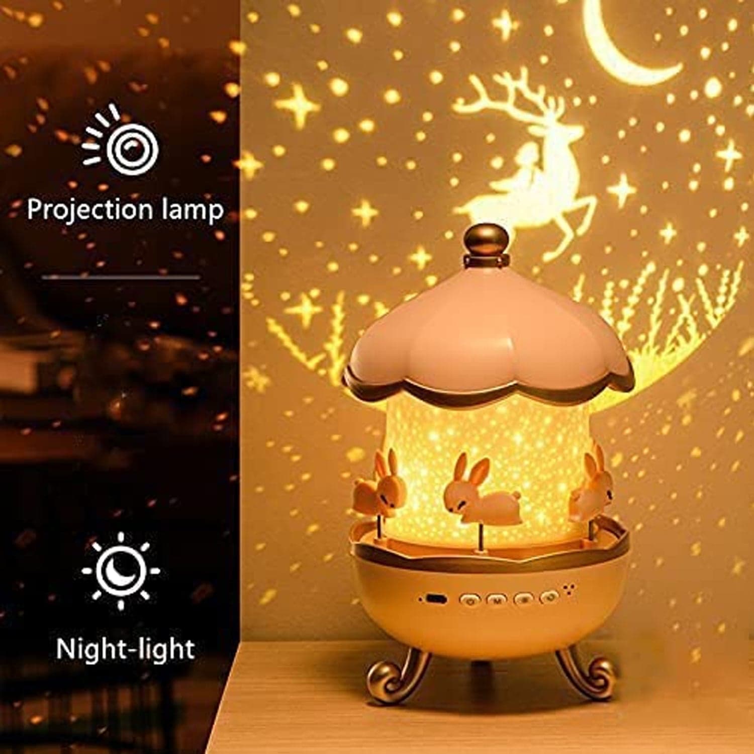 Bunny S Carousel Rotating Led Night Light thumbnail 6
