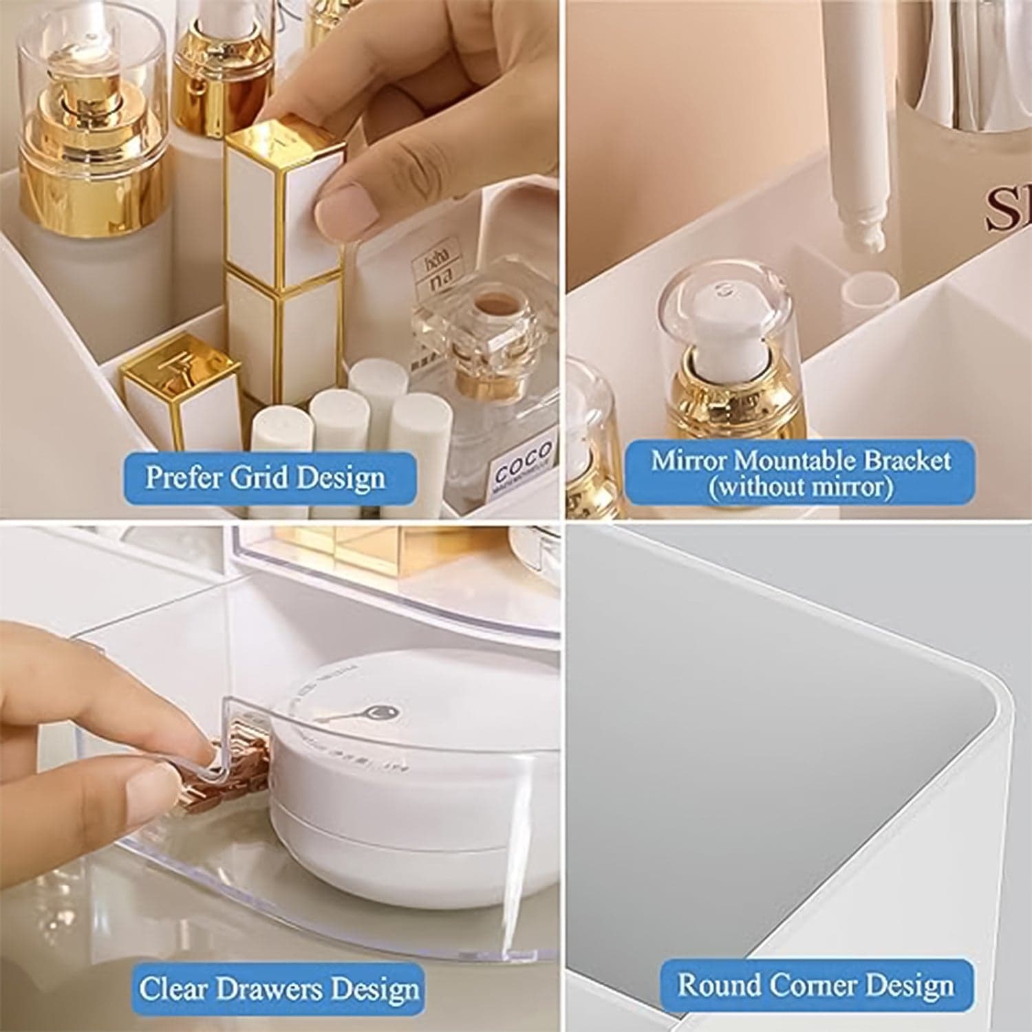 Multi Functional Plastic Vanity Storage Box thumbnail 3
