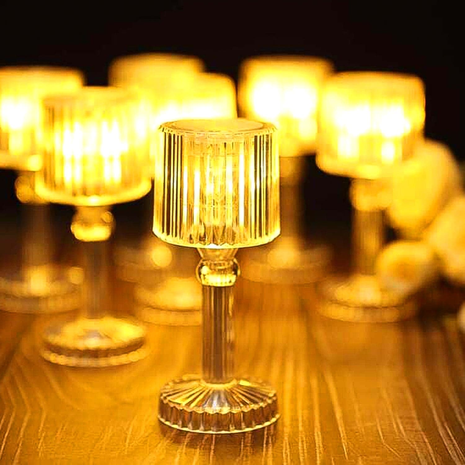 Mini Acrylic LED Desk Lamps Table Lamp Portable Crystal, Diwali (1 Pc / Small) thumbnail 1